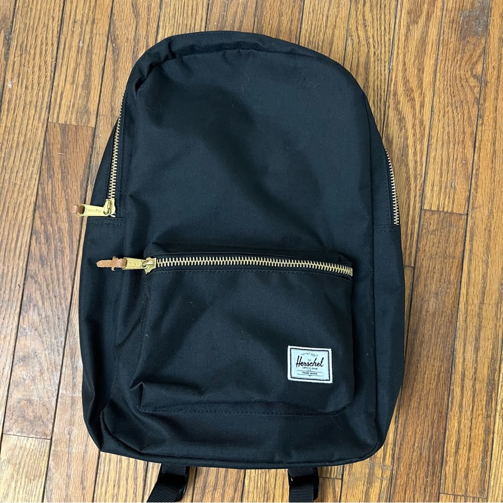 Herschel Supply Co. Settlement Backpack in Black with Gold-Toned Zippers